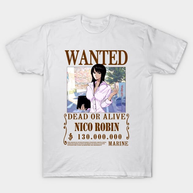 Nico Robin One Piece Wanted T-Shirt by Teedream